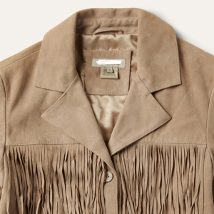 <b>Men</b> Genuine <b>Suede</b> Leather Fringe <b>Jacket</b> Tan Western Cowboy Biker Vintage Custom <b>Jacket</b> - Product Image 2