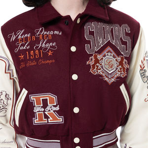 Custom Women Baseball Varsity Jacket Winter 100% Polyester Fashion Streetwear Letterman OEM Manufacturer Wholesale Private Label - Product Image 1