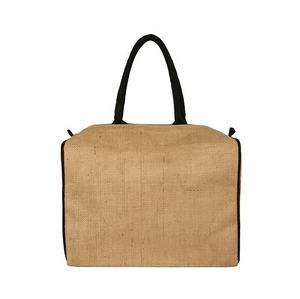 Vente en gros de sac fourre-tout écologique réutilisable en toile de jute sac d'épicerie en jute poignée en corde à fermeture éclair imprimé personnalisé cadeau de plage kaki - Product Image 2