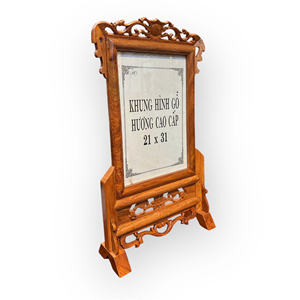 Sencillo marco para cuadro con diseño de flor de loto, hecho de madera aromática, tamaño 21x31 cm. - Product Image 3