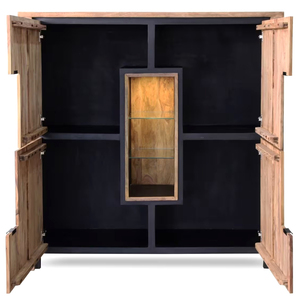 Modern Luxury Eco-friendly Wooden <b>Wardrobe</b> Solid Wood Door Hinged Doors Metal Handles Freestanding Bedroom Dining Living Room - Product Image 4
