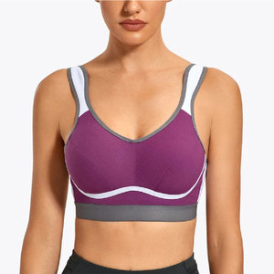 Sujetador Deportivo de Alta Calidad para Mujer, Transpirable, con Logotipo Frontal Simple, Tirantes Dobles, Diseño Sin Costuras, Alto Soporte - Product Image 1