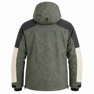 Men's Waterproof Zipper Front <b>Ski</b> Jacket Hooded Color Blocked Synthetic 10000mm Breathable Outdoor Wear - Product Image 3