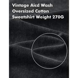 Camisetas básicas de algodón lavado ácido de gran tamaño para hombre 2025, sudadera de manga larga con cuello redondo, ropa de calle Vintage pesada, camisetas - Product Image 5