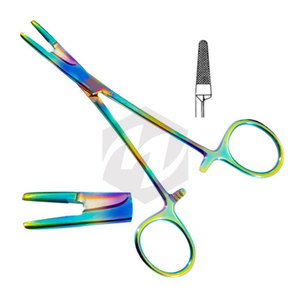 กรรไกรจับเข็ม Olsen Hegar ขนาด 6.5 นิ้ว เคลือบสีรุ้ง เครื่องมือผ่าตัดทางการแพทย์ เย็บแผล สแตนเลสสตีล เฮโมสตาท ทังสเตน - Product Image 2