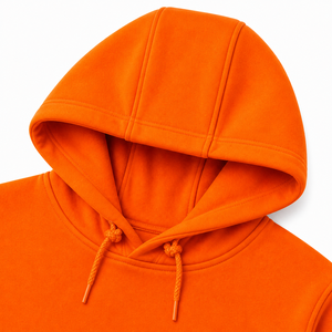 Sweat-shirt à capuche en polaire orange pour homme, coupe classique, pull décontracté, couleur unie, vêtement d'automne - Product Image 3