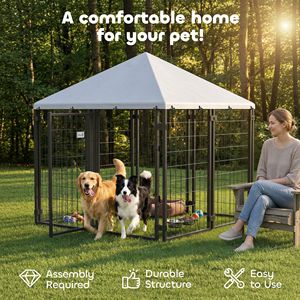 Cuccia per Cani Chiudibile a Chiave per Animali Domestici di Piccola e Media Taglia con Tetto Resistente all'Acqua 4.6FT X 4.6FT X 5FT - Product Image 6