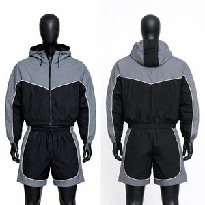 Chaqueta Cortavientos de Alta Calidad para Hombre, Diseño Color Block con Parches, 100% Algodón, Forro Polar Transpirable, Traje Deportivo de Verano con Cierre - Product Image 1