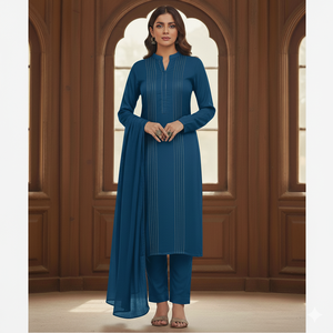 Salwar Kameez en coton rose avec dupatta, tenue traditionnelle indienne et pakistanaise pour femmes, à porter au quotidien, printemps-été, respirant - Product Image 5
