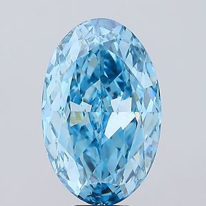 Diamant ovale de qualité supérieure, cultivé en laboratoire, bleu vif fantaisie, pureté VVS2, polissage excellent, certifié IGI, diamant CVD en vrac, approvisionnement pour l'exportation. - Product Image 1