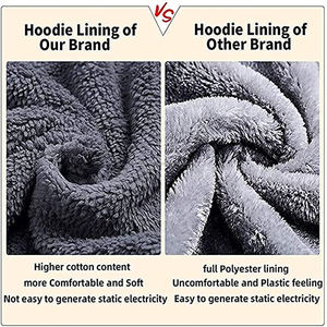 Sweat à capuche en polaire vierge épais surdimensionné de haute qualité 300 grammes 100% polyester hommes hiver brodé - Product Image 4