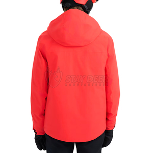 Chaqueta de Esquí Impermeable Unisex con Capucha, Diseño Color Block Amarillo y Negro, Poliéster, Ropa de Nieve para Adultos, Cierre de Cremallera - Product Image 5