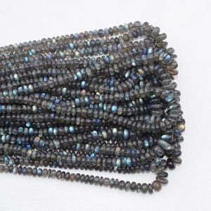 4mm 6mm naturel gris Labradorite lisse Rondelle bouton perles de pierres précieuses brin prix de gros pierres pour la fabrication de bijoux fournisseur - Product Image 1
