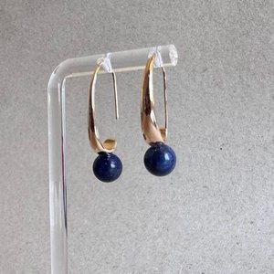 Boucles d'oreilles pendantes en lapis-lazuli, argent sterling 925, plaqué or 14 carats, cadeau pour elle, cadeau pour maman - Product Image 1