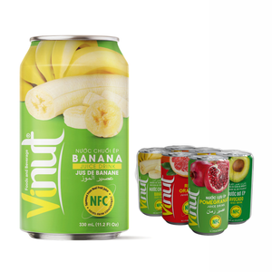 Boisson de jus de banane tropicale VINUT 330ml Boisson sans sucre Usine du Vietnam Marque privée Échantillon gratuit - Product Image 1