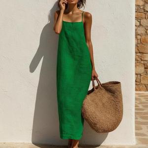 High Quality Square Collar Floral Print Maxi Dress <b>Puff</b> Sleeve Breathable Woven Fabric Summer Casual Dress Wholesale 100% Cotton - Product Image 4