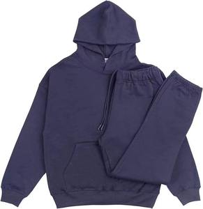 Conjunto de Sudadera y Pantalones de Chándal de Diseño para Mujer, de Algodón Grueso, Lavado Ácido, Color Liso, con Capucha, de Dos Piezas, Informal, para Invierno - Product Image 6