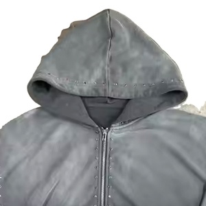 Trajes de chándal de precio de fábrica de moda de tendencia para hombres Calidad Premium Estilo único Logotipo personalizado Chándales lavados con ácido de diamantes de imitación - Product Image 6