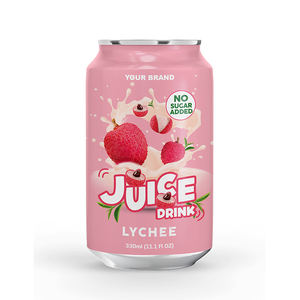 Boisson au jus de litchi frais de fruits et légumes tropicaux en canette d'aluminium de 330 ml, qualité supérieure, support de conception et de marketing gratuits, OEM accepté - Product Image 1