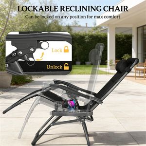 Sedia Pieghevole Nera a 2 Pezzi per Uso Esterno in Cortile e Giardino - Product Image 2