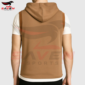 Good Supplier With Own Logo Newest <b>Men</b> <b>Sleeveless</b> Hooded Vest Knitted Solid Color Casual Hoodie Regular Fit Autumn Wear - Product Image 2