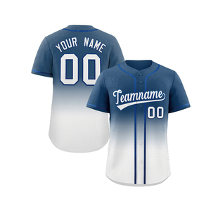 Camiseta de Béisbol Personalizada con Degradado Verde Azulado, con Botones y Ribetes, Uniforme de Equipo, Nombre y Número Personalizados, Estilo Profesional, Venta al Por Mayor - Product Image 1