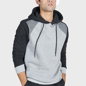 <b>Men's</b> Raglan Sleeve Hooded <b>Sweatshirt</b> <b>Grey</b> Black Solid Color Casual French Terry Breathable Regular Fit Autumn Wear - Product Image 1