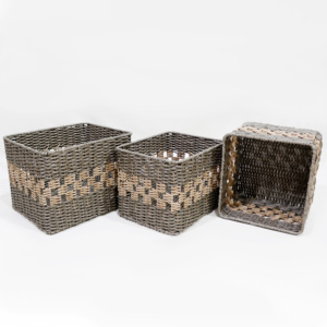Wholesale <b>Set</b> 3 Pcs Poly Storage Baskets Handles Multifunctional Clothing Organizer for Kitchen Wardrobe Living Room <b>Bedding</b> - Product Image 6