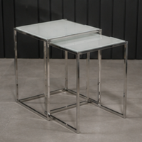 Tables d'appoint gigognes modernes avec plateau en marbre rond et structure en métal, meubles de salon, table décorative d'appoint