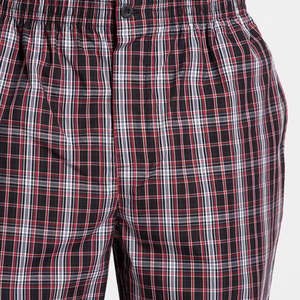 Men's <b>Plaid</b> Bermuda <b>Shorts</b> Mid Waist Elastic Cotton Casual Checkered Pattern Woven Fabric Breathable Style - Product Image 6