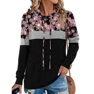 Sweat-shirt à capuche en molleton doux à manches longues, couleur unie, coupe classique, confortable, séchage rapide, pour femme, été - Product Image 3