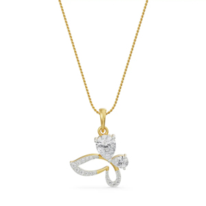 Flower Shape Diamond Pendant Necklace In 18K Gold Plated Yellow Gold <b>Rope</b> <b>Chain</b> Women's Romantic Everyday Wear Jewelry - Product Image 1