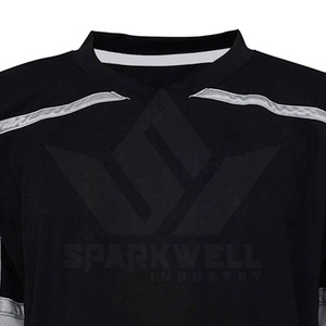 Jersey de Hockey sobre Hielo Negro Personalizado para Hombre, Cuello en V, Manga Larga, Sublimado, Absorbente de Humedad, Patrón 3D, Logotipo Impreso en la Parte Delantera, Ropa Deportiva - Product Image 2