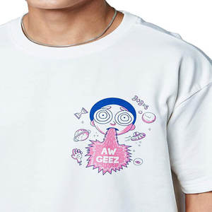 Camiseta de algodón estampada para hombre, estilo urbano, de verano, con hombros descubiertos, camiseta oversize para hombre - Product Image 4