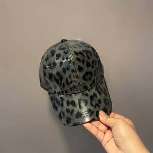 Leopard Print Genuine Leather Baseball <b>Cap</b> Adjustable 6-Panel Fashion <b>Hat</b> Unisex Spring Summer Casual Style - Product Image 6