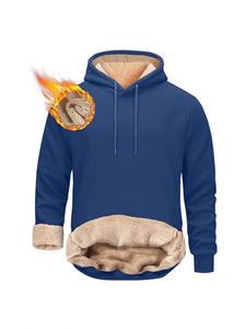 Ensemble de survêtement d'hiver décontracté 2 pièces doublé et respirant, avec sweat à capuche et pantalon de jogging en polaire thermique épaisse - Product Image 4