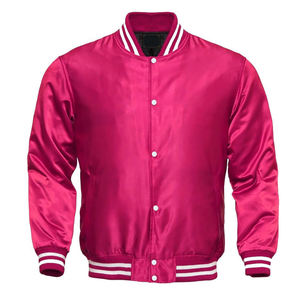 Mens Custom Satin Varsity Bomber Jacket Wholesale College Letterman Jacket Team Logo <b>Patch</b> Embroidery Streetwear Brand Suppliers - Product Image 1