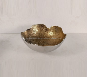 Ventes en gros de bols en aluminium écologiques de luxe pour centre de table de fête, service de nourriture, finition nickelée - Product Image 6