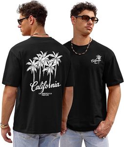 Camiseta estampada para hombre, camiseta gráfica informal a la moda, cuello redondo, tela suave, ropa cómoda y transpirable para verano, ropa de estilo moderno - Product Image 1