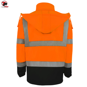 Veste de sécurité haute visibilité TriPro Sports ANSI Classe 1 EN ISO 20471 Classe 2, imperméable, en maille, avec capuche, en polyester, logo personnalisé - Product Image 2