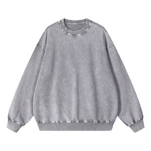 Sudadera de Cuello Redondo Vintage de Alta Calidad, 420 g/m², Lavado Snow Wash, 100% Algodón Felpa, con Logotipo Personalizado en Impresión Puff, Estilo Urbano - Product Image 5