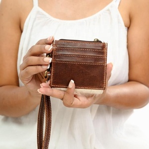 Nuevo pelo en estampado de animales de cuero reciclado Mini monedero billetera tarjetero billetera delgada de bolsillo frontal para mujer tarjetero - Product Image 3