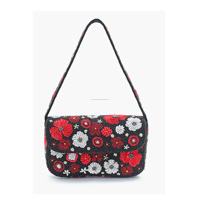 Tas Selempang Wanita Gaya Bohemian India, Tas Clutch Berhias Manik-Manik Buatan Tangan, Tas Pesta Belanja Malam Hari, Tas Selempang Elegan Gaya Boho