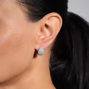 Pendientes de Aro de Oro Blanco Sólido de 18k con Diamante Cultivado en Laboratorio de 1.7cts F/VS Certificado, Diseño Premium Ligero y Cómodo - Product Image 1