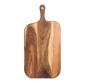Planche à découper rectangulaire multifonction en bois de manguier naturel avec poignée, bloc de découpe de cuisine à grain naturel, design durable - Product Image 1