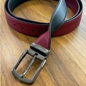Reversible Cow Hide Leather <b>Western</b> Style Wide <b>Belt</b> Solid Pattern Pin Buckle Rectangular Alloy Formal <b>Men's</b> <b>Belt</b> - Product Image 1