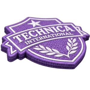 Parche Bordado de Lavanda Technica International con Escudo, Estrella y Corona de Laurel para Chaquetas, Bolsos, Uniformes y Ropa - Product Image 3