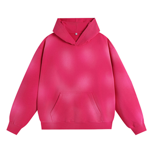 Sweat à capuche vintage délavé en gros, en stock, personnalisable, vierge, épais 400 g/m², pigmenté par pulvérisation, style streetwear - Product Image 6