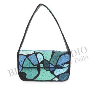 Nuevo Bolso de Mano de Diseñador de Moda para Mujer, con Cuentas, Patrón Geométrico, para Usar con el Hombro, para Novias, con Logotipo Personalizado, Cubierta de Satén - Product Image 5