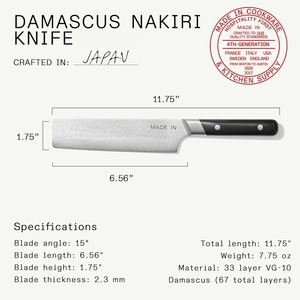 ชุดมีดเหล็กดามัสกัสญี่ปุ่น 3 ชิ้น (ประกอบด้วยมีดกิวโตะ, มีดนากิริ และมีดซันโตะกุ) |   เหล็กดามัสกัส 66 ชั้น พร้อมแกนกลาง VG-10 - Product Image 5